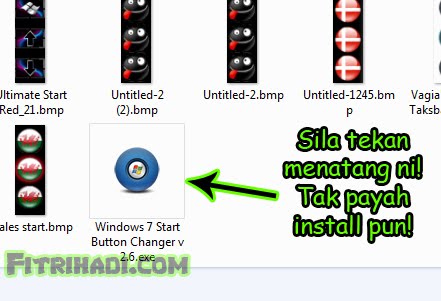 start button windows 7 tukar change