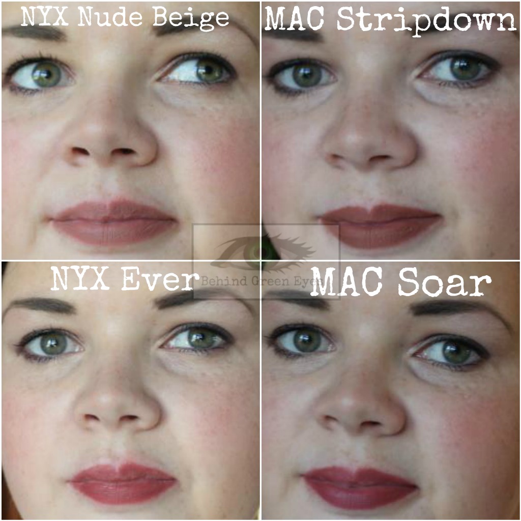 Behind Green Eyes Lip Liner Battle NYX vs MAC