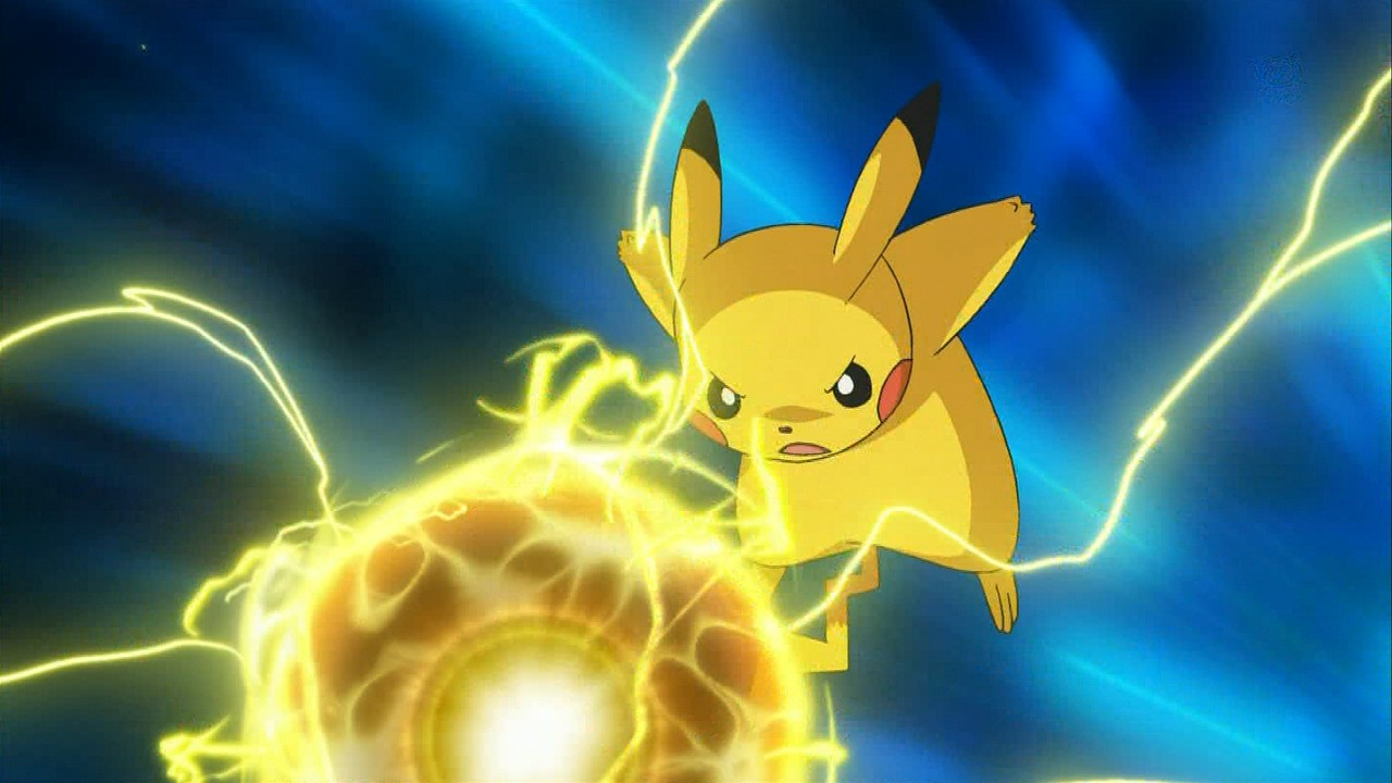 Pikachu usando Electro Ball (Imagens do Anime) +Plus Monster Dex