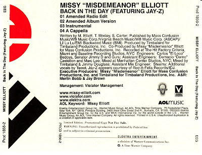 Missy "Misdemeanor" Elliott – Back In The Day (Promo CDS) (2003) (VBR)