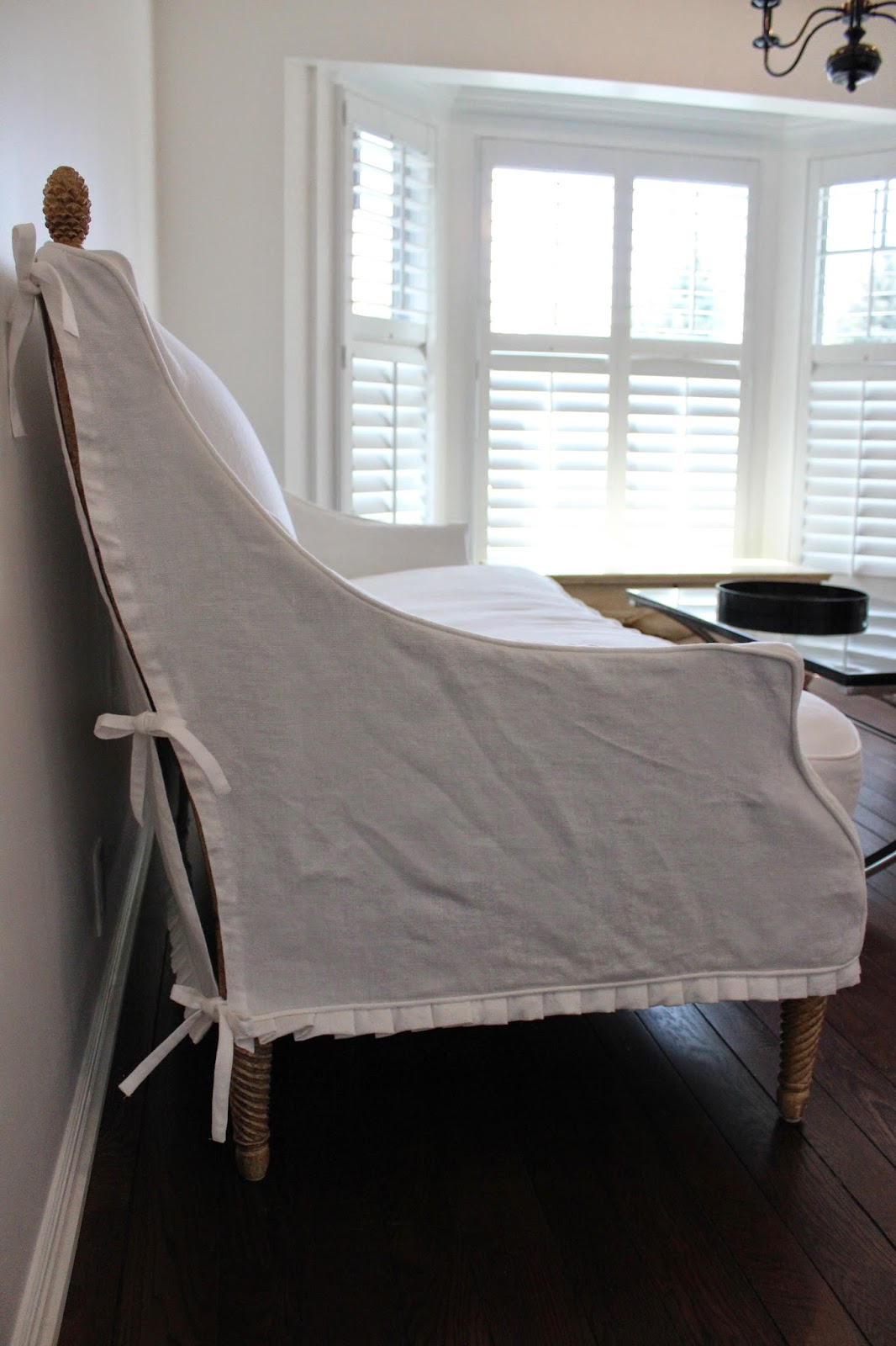 Custom Slipcovers by Shelley Heavyweight White Linen Slipcovers