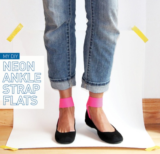 TO DIY OR NOT TO DIY NEON ANKLE STRAP FLATS