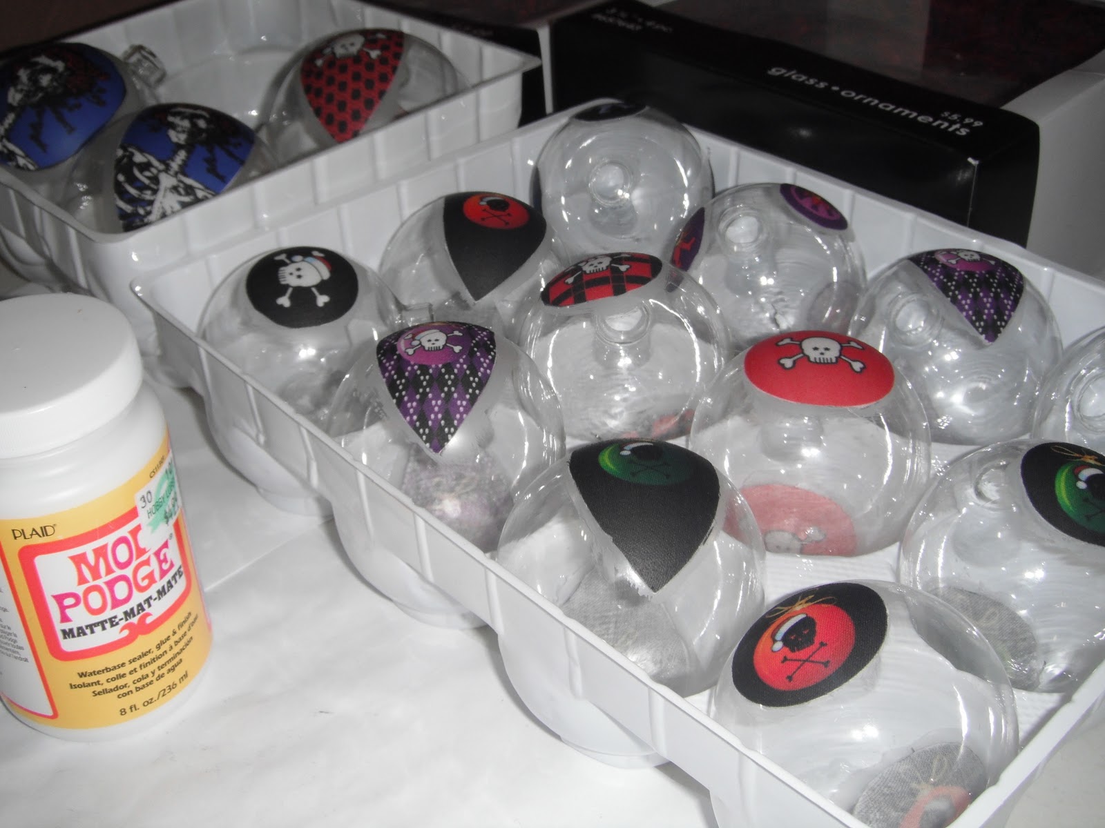 Behind the Scenes at Dark Rose Treasures Fabric Decoupage Glass Ball