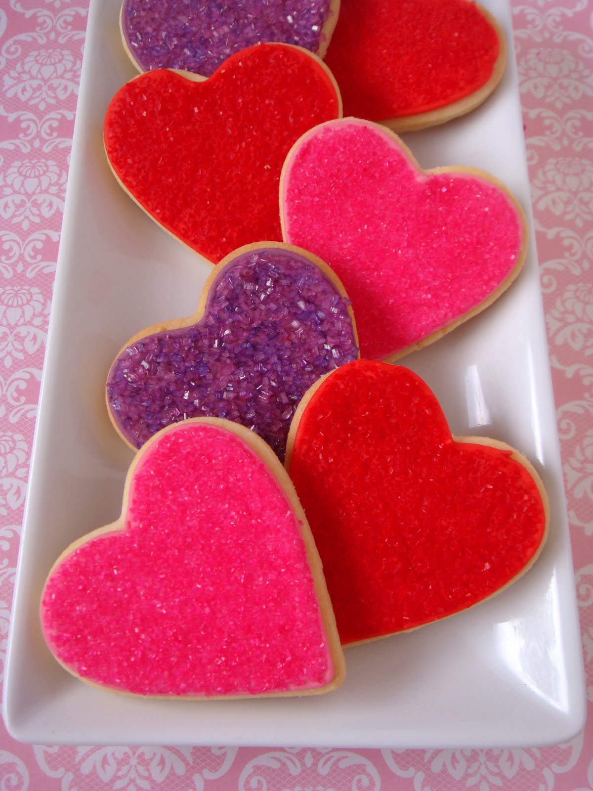 butter hearts sugar Sanding Sugar Heart Cookies