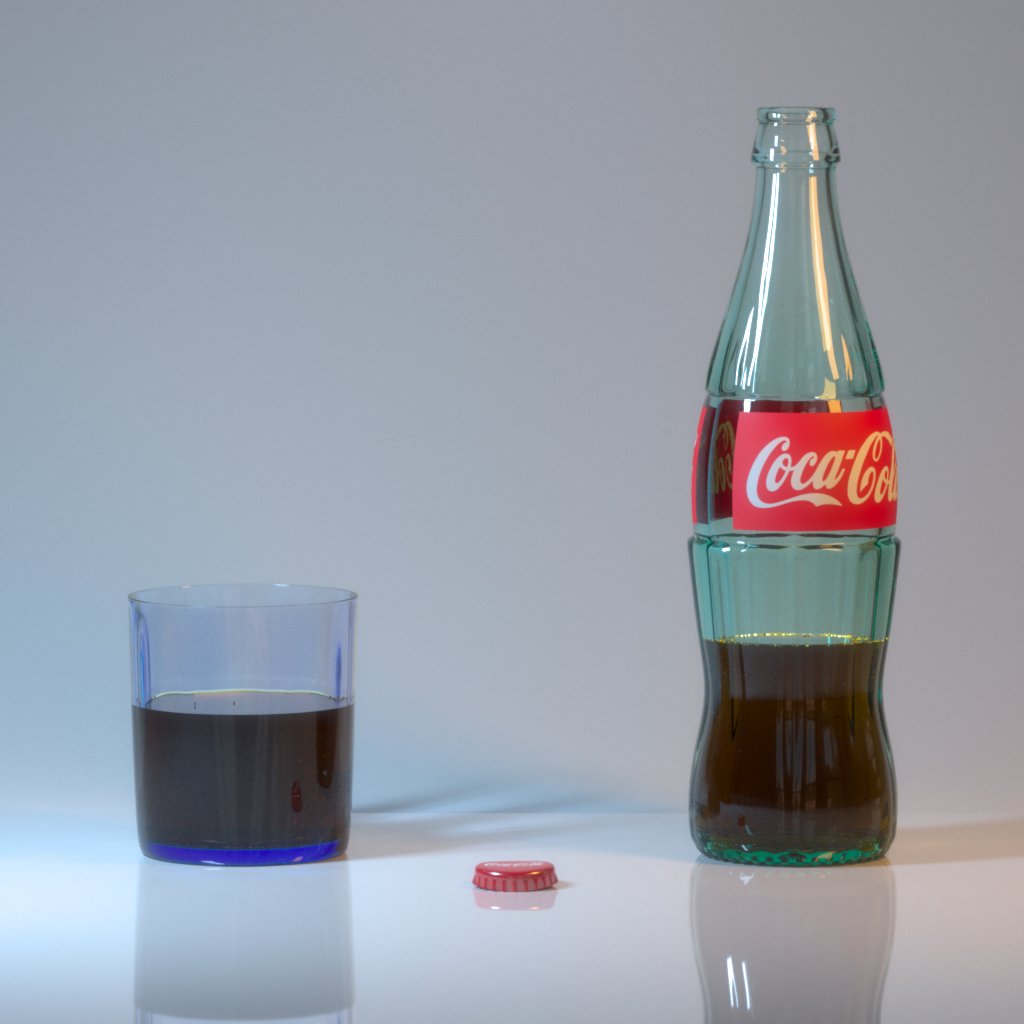 Everything 3D Coke bottle created in Blender and rendered in Luxrender