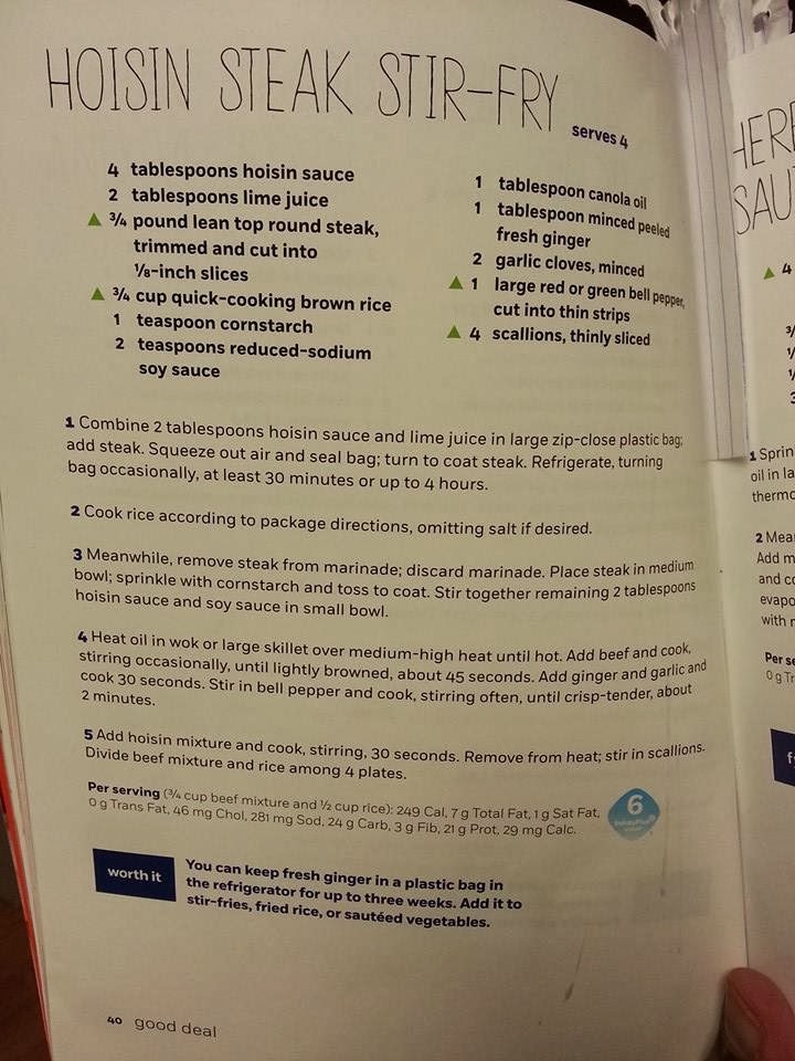 Shannon's Lightening the Load Weight Watchers Hoisin Steak StirFry