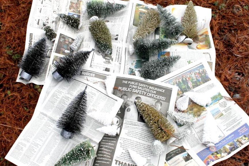 DIY Glittered Bottle Brush Trees Miss Kopy Kat