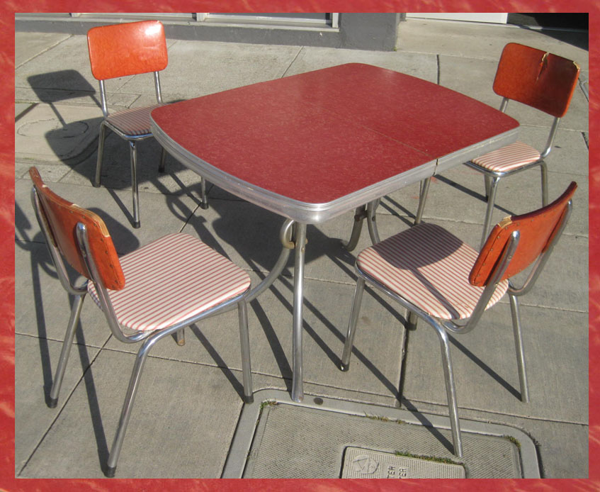 Uhuru Furniture Collectibles Sold Red 1950s Kitchen Table