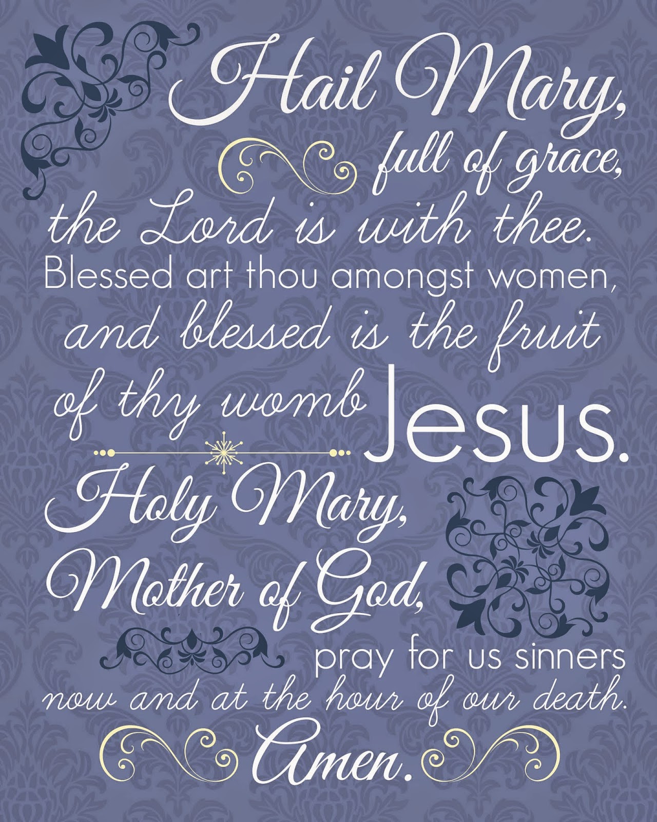 Hail2BMary.jpg (With images) Printable prayers, Prayers to mary