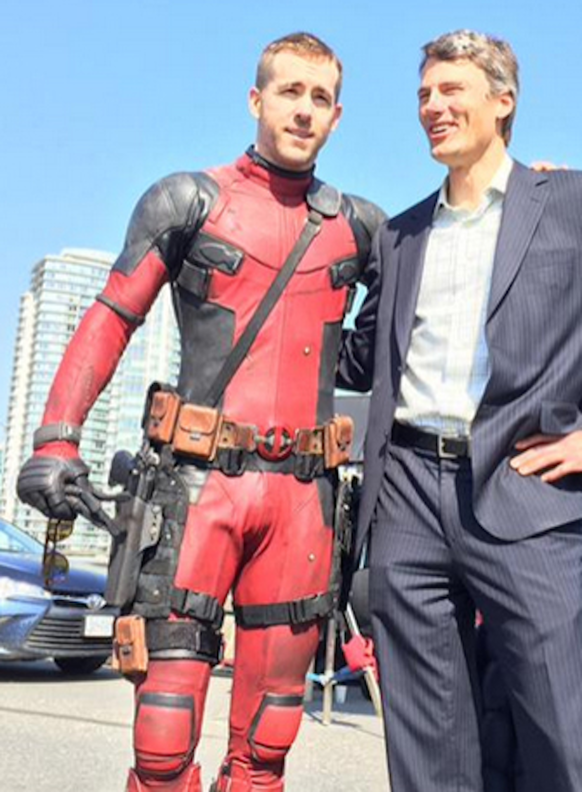 Shooting on Deadpool is ongoing in Vancouver and that there is a shot of Ry...