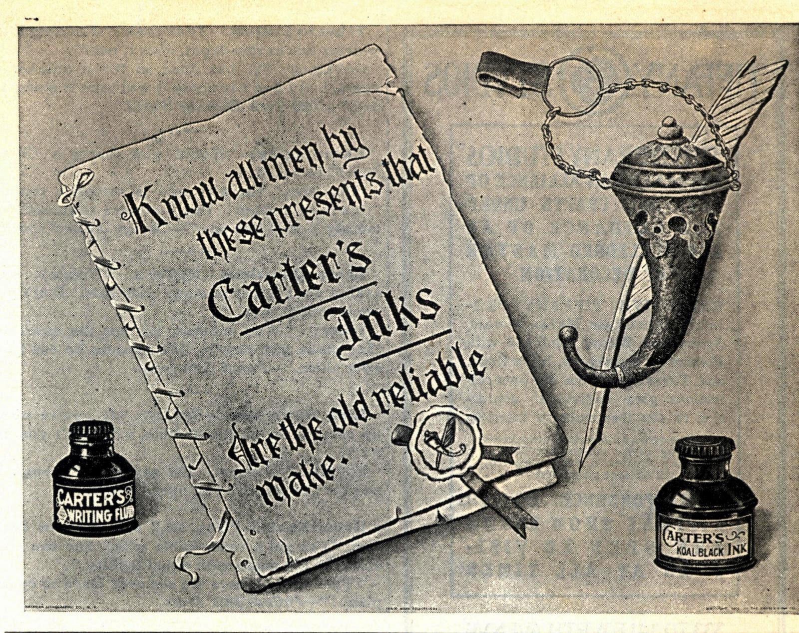 Old Glass Bottles and Items of Antiquity Carter's Ink Company