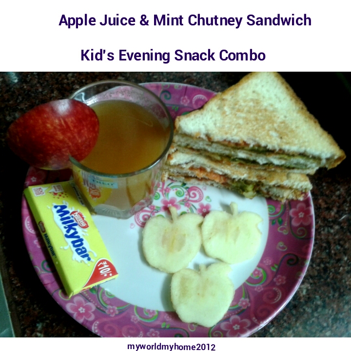 All about my world... Apple Juice & Mint Chutney Sandwich Kids