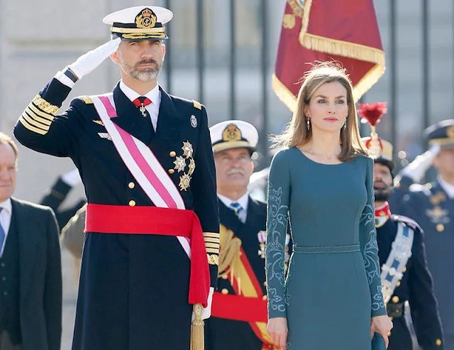 King Felipe of Spain and Queen Letizia of Spain at the New Year's Military Parade