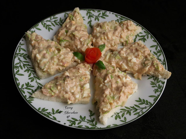 Canapés de ensalada de atún Canapés de ensalada de atún
