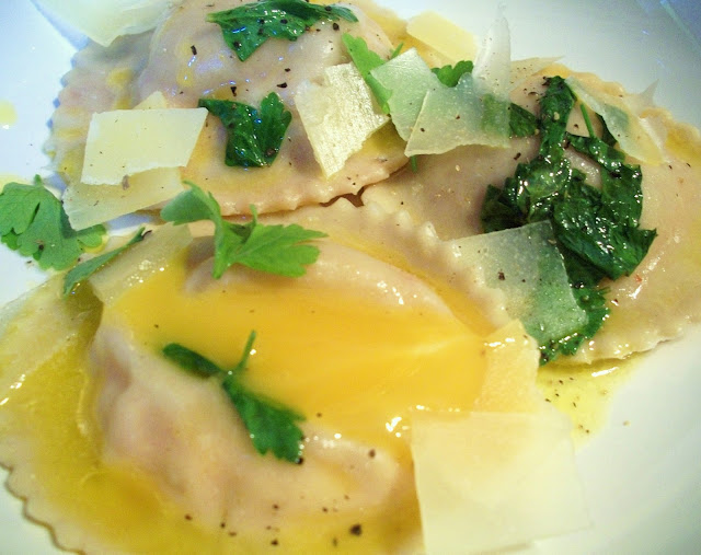 Passione Per Cucina Egg Yolk, N'duja and Ricotta Ravioli With Lemon, Parsley And Black Pepper