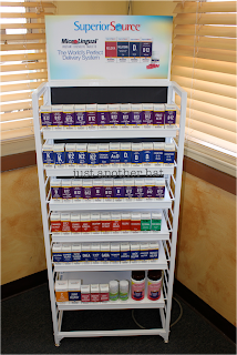 Superior Source™ Vitamins in marketing display rack