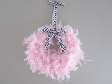 Pink Wreath with Zebra Bow