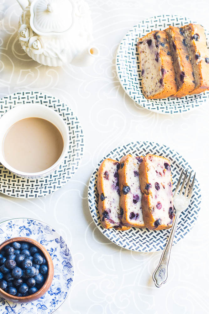 Mix and Stir Eggless Blueberry Yogurt Cake