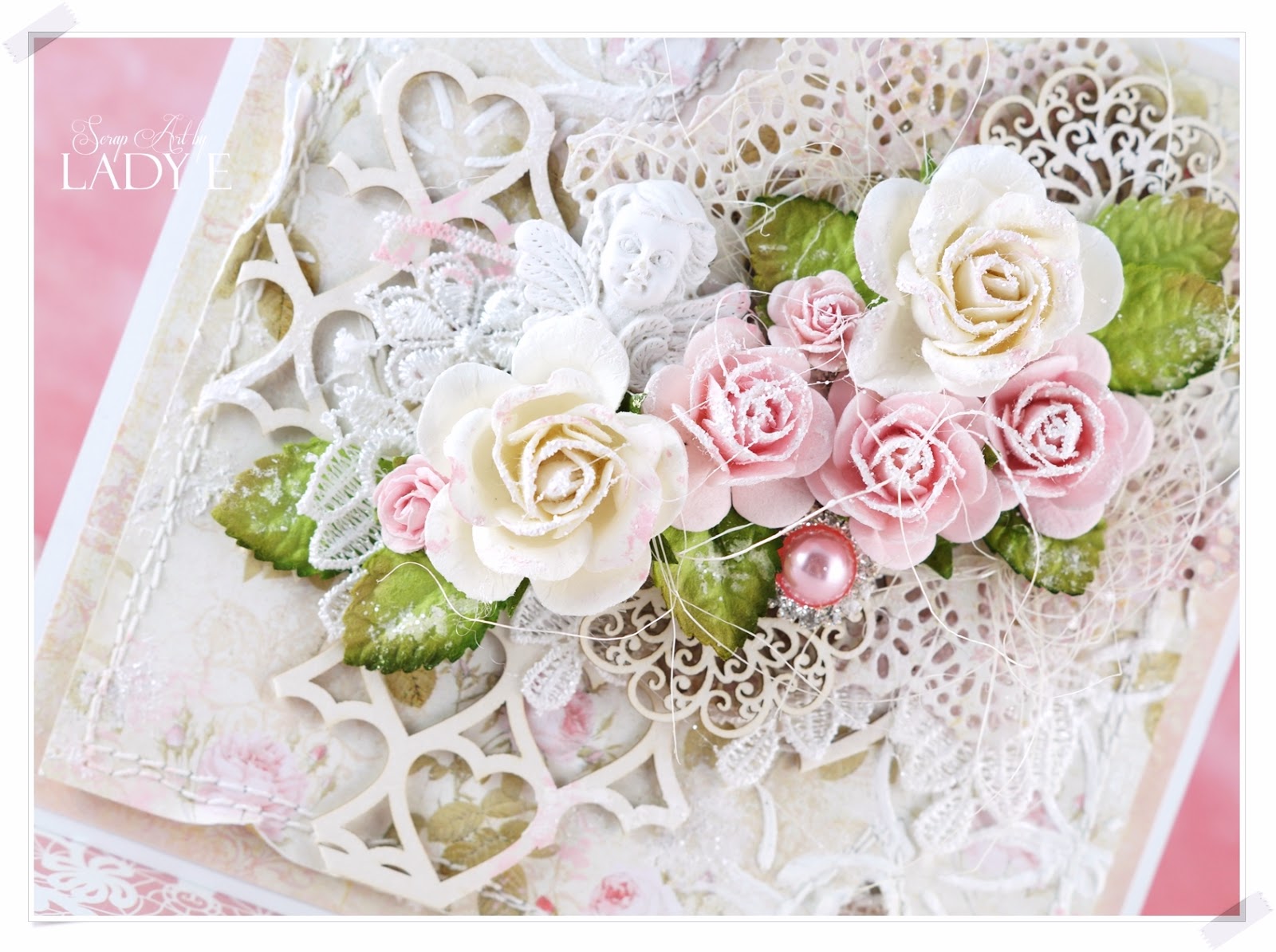 Romantic Shabby Chic Card & Video Tutorial Scrap Art by Lady E