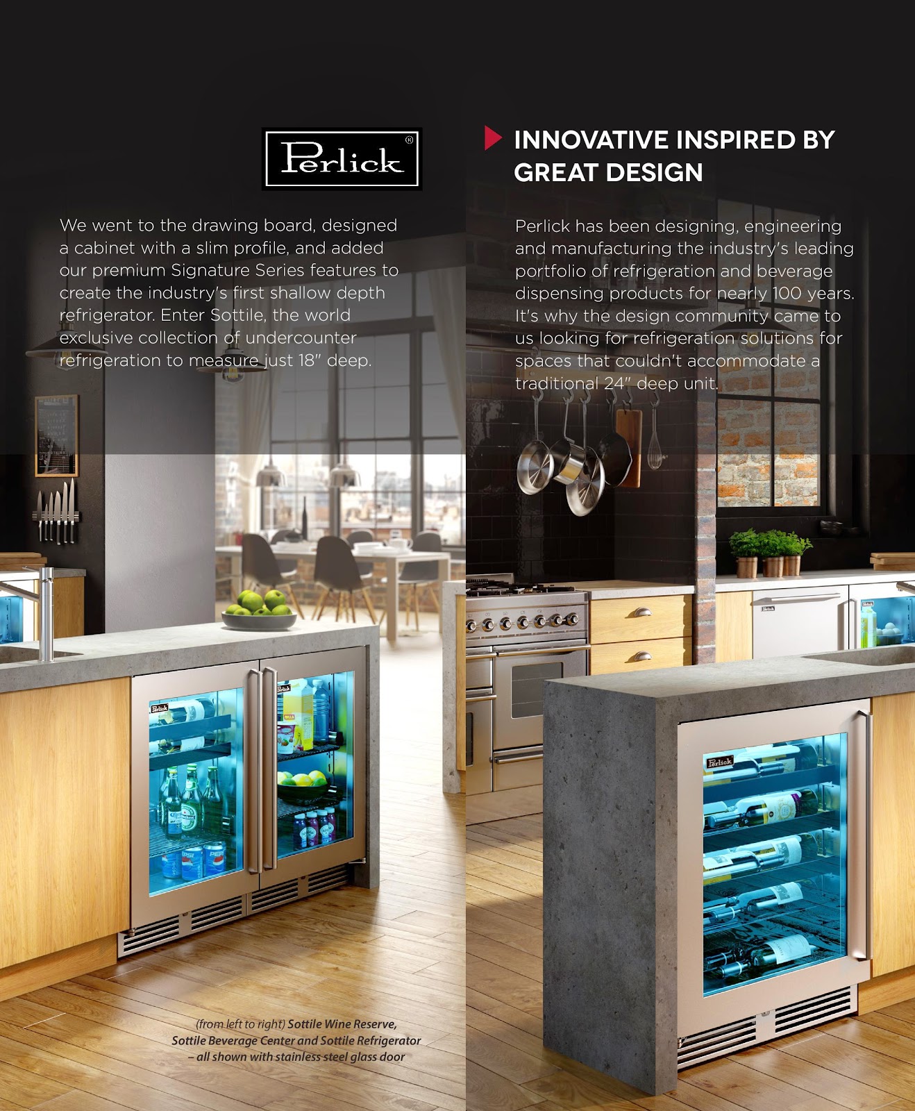 Perlick new wine and beverage center 18" deep http://appliancereports.com