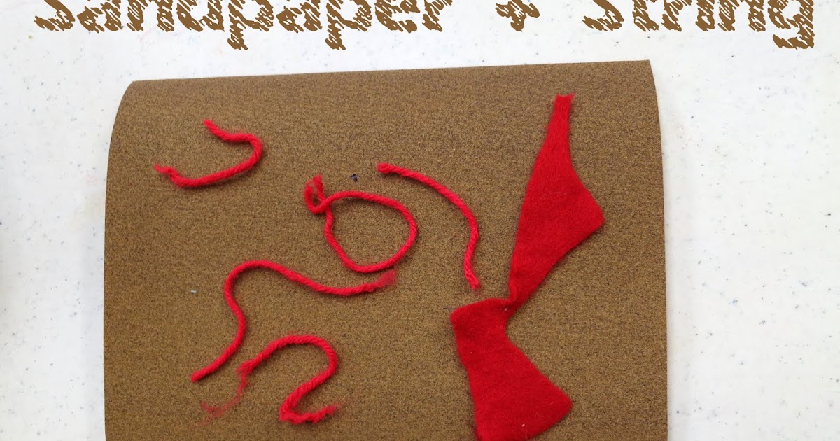 Toddler Art Class Sandpaper + String library makers