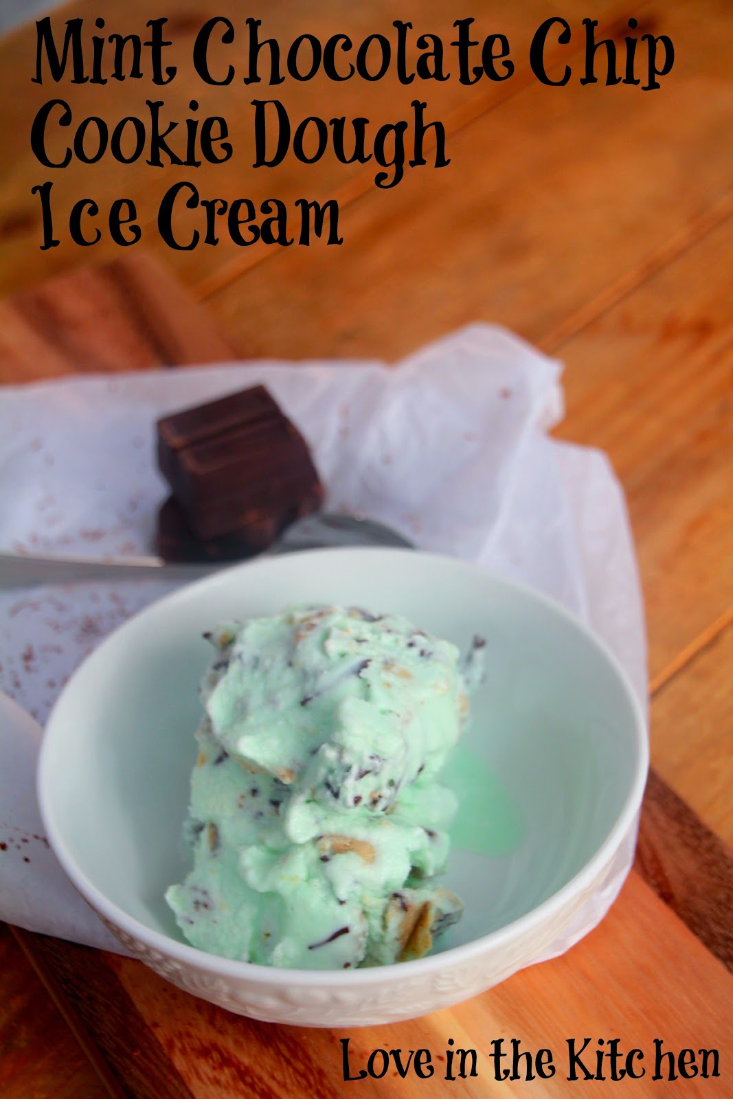 Love from the Kitchen Mint Chocolate Chip Cookie Dough Ice Cream