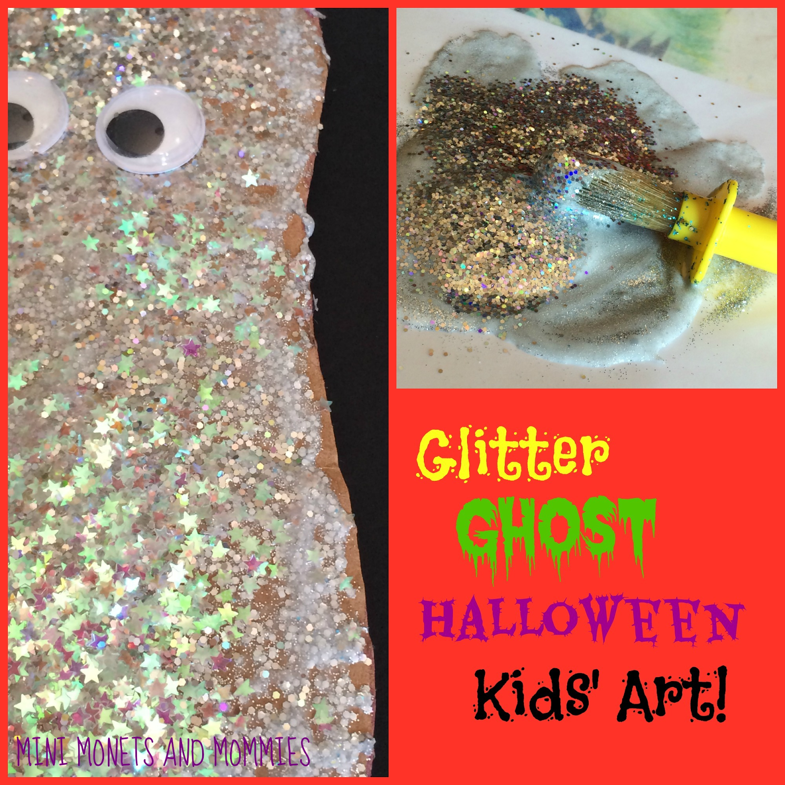 Mini Monets and Mommies: Glitter Ghost Halloween Puppet