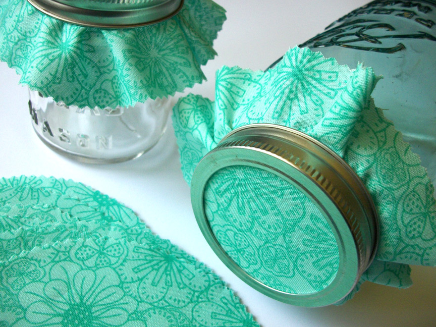 Colorful Adhesive Canning Jar Labels Fancy Cloth Canning Jar Toppers