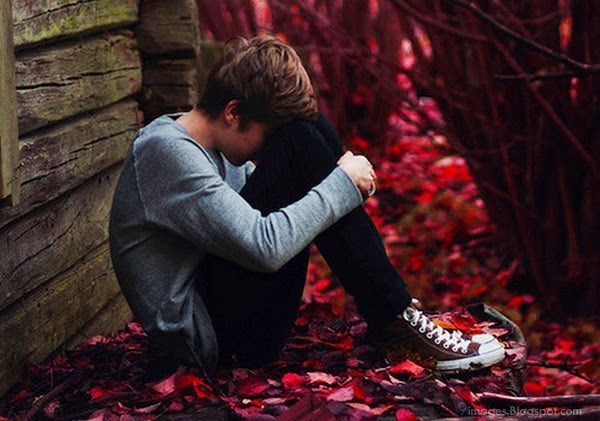sad alone boy crying in love