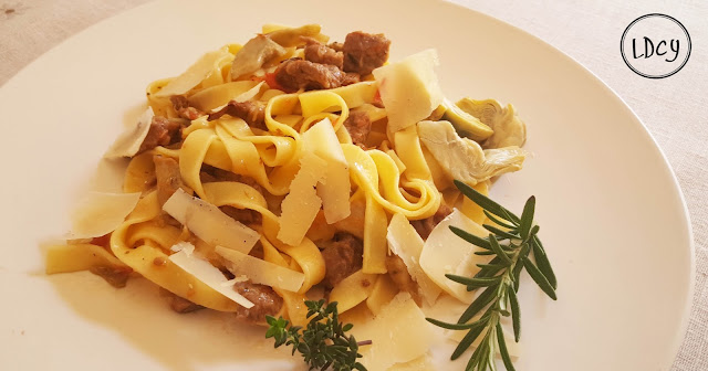 Tagliatelle Con Ragú De Cordero Y Alcachofas
