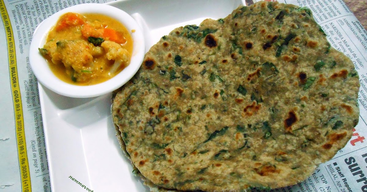 kalakkalsamayal Buckwheat Spinach Roti