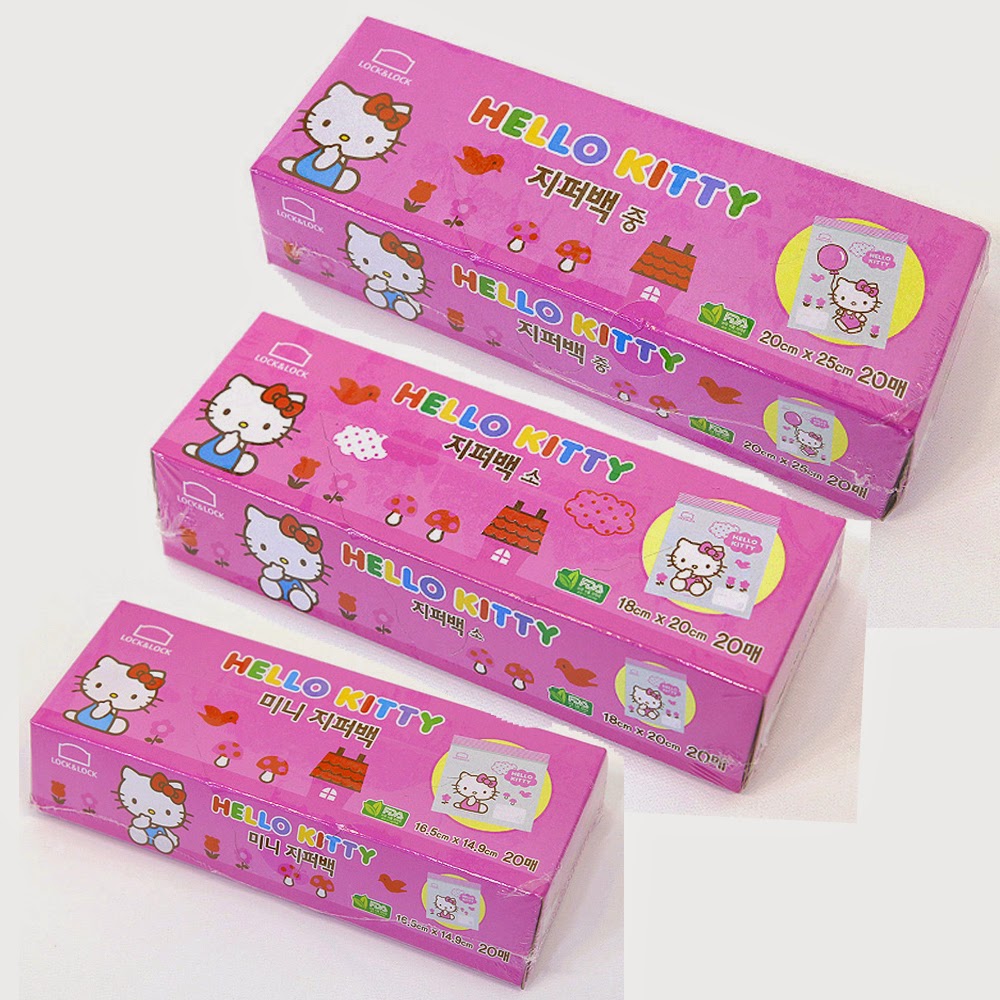 Hello Kitty Zipper Bag Multipurpose Transparent Zip Gift Food Picnic