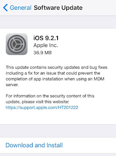 Apple releases iOS 9.2.1 with security updates and bug fixes
