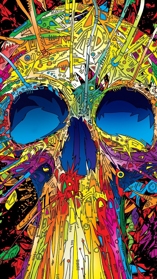 Abstract Multicolored Skull  Android Best Wallpaper