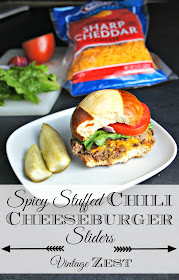 Spicy Stuffed Chili Cheeseburger Sliders #shop #SayCheeseburger #CollectiveBias #cbias