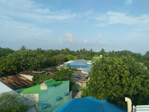 View of Omadhoo Island from the topmost attic floor of "Nemo Inn".