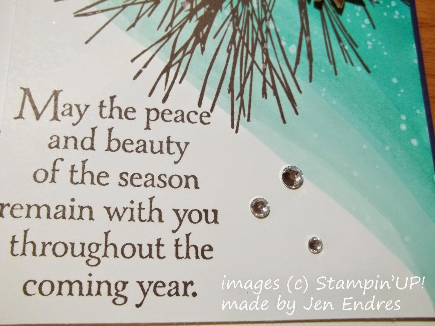 Christmas Card made with Stampin'UP!'s Ornamental Pine Stamp Set and Gorgeous Grunge Snowflakes