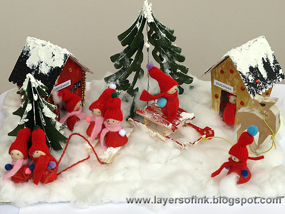 Layers of ink - Santa's Village tutorial