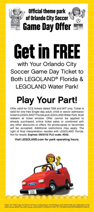legoland free adult ticket