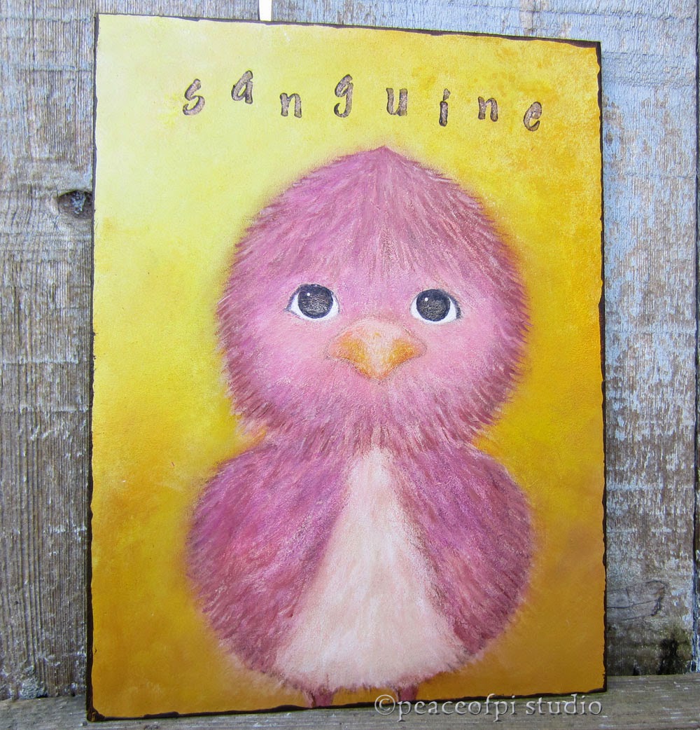 peaceofpi studio Fluffy Baby Bird Painting