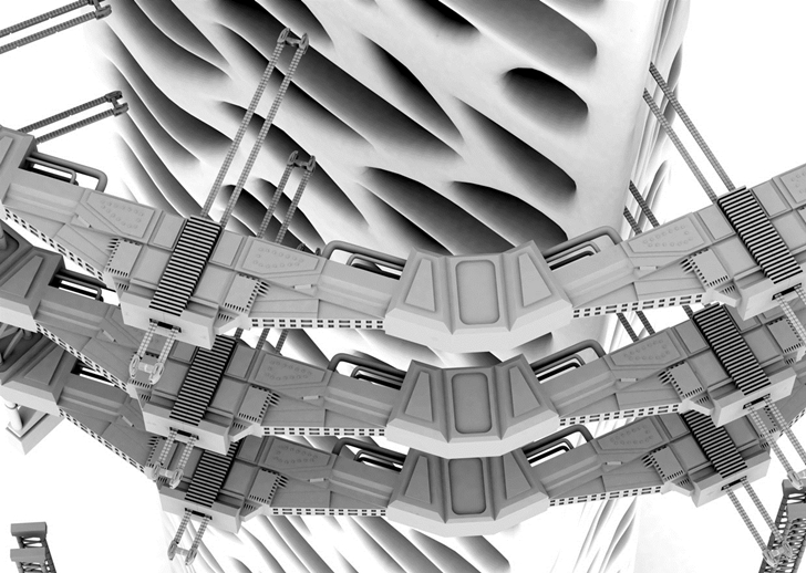 3D Printed Building Detail of 3D Printed Building