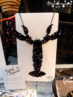 Tatty Devine lobster necklace at patricia fields tatty devine, tatty devine lobster necklace, lobster, lobster necklace, custome necklace, art, patricia fields,
