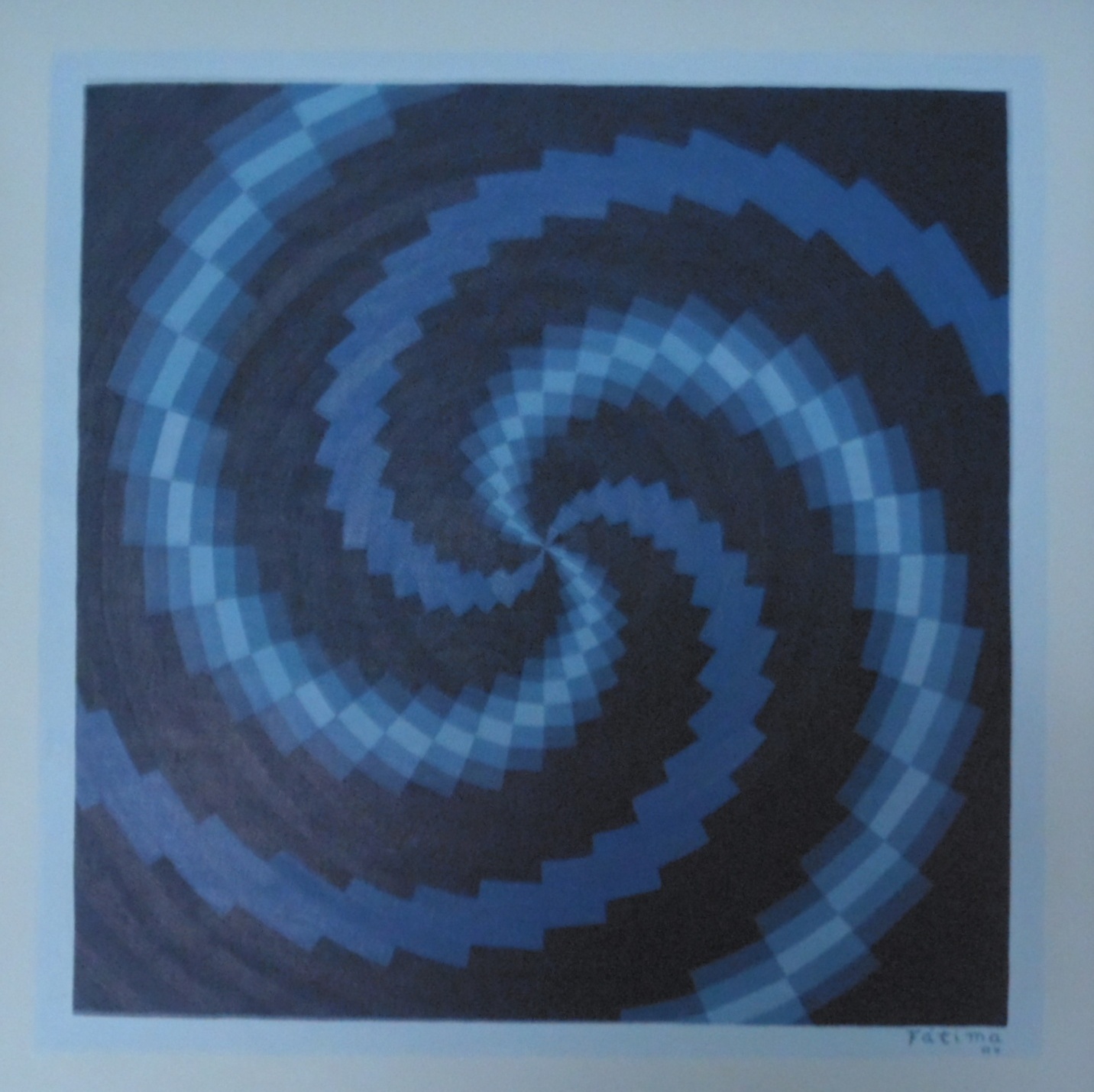 Venta Pintura Op Art Azul 36