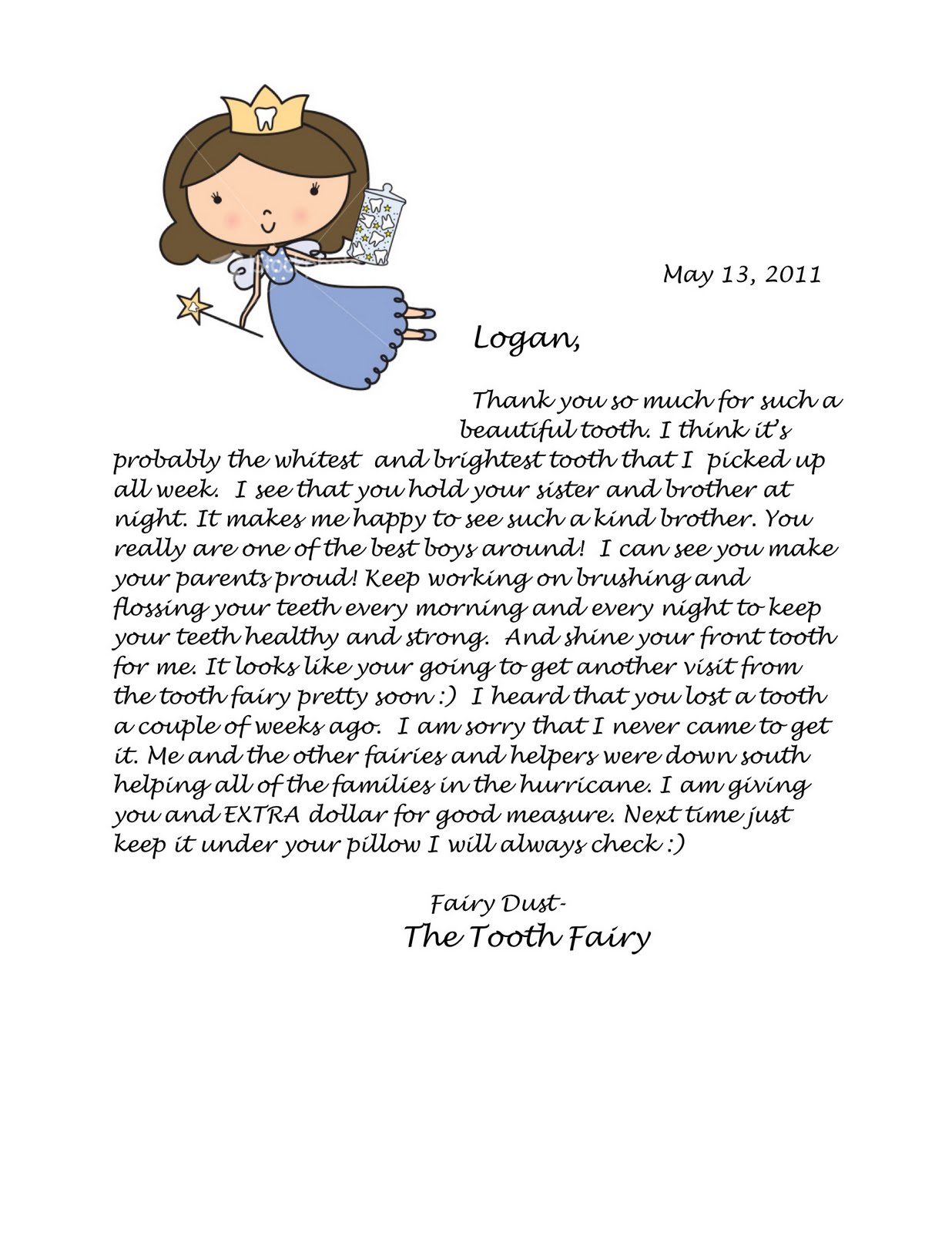 Send A Letter To The Tooth Fairy Send A Letter To The Tooth Fairy