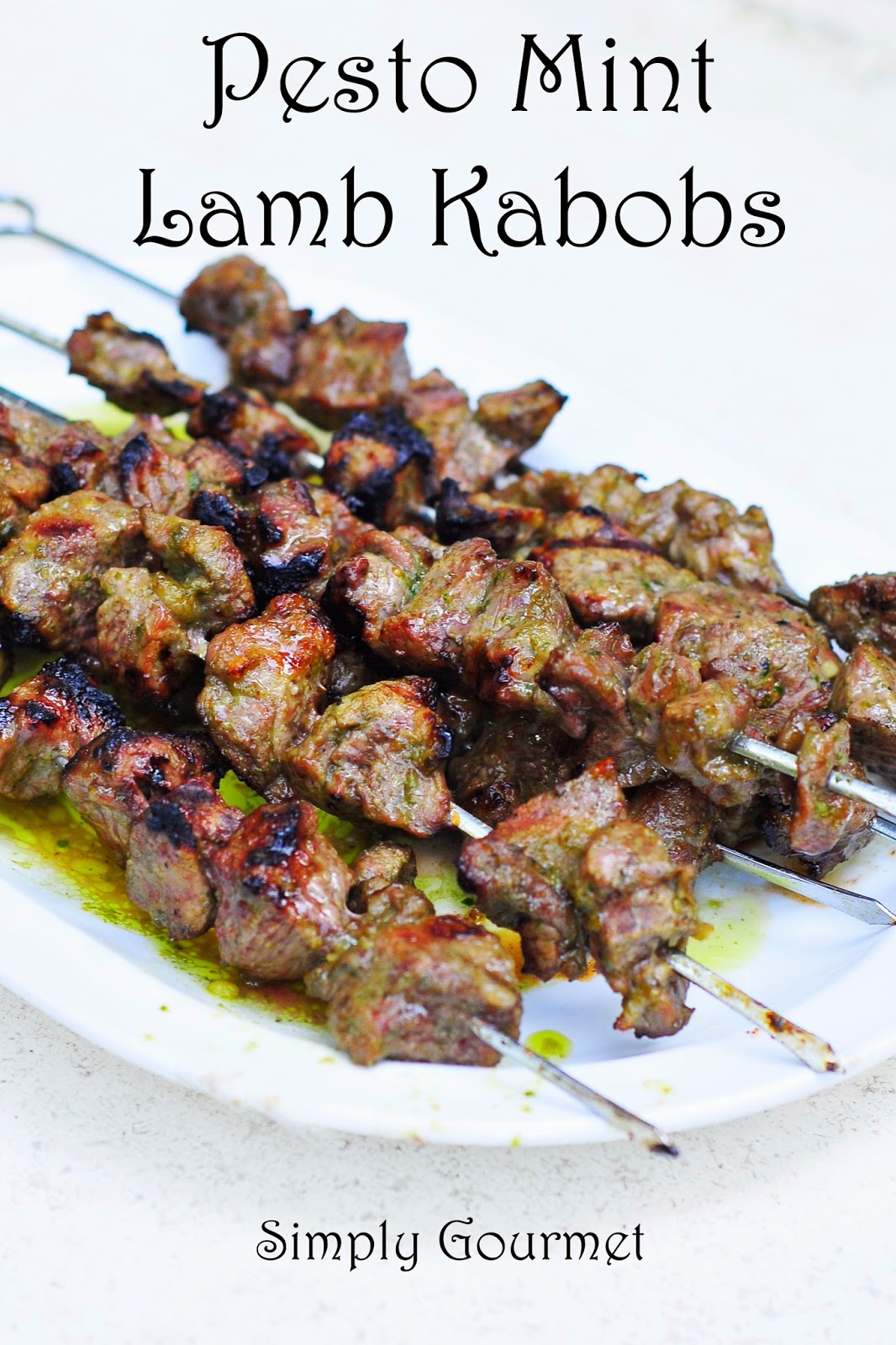 Simply Gourmet Pesto Mint Lamb Kabobs