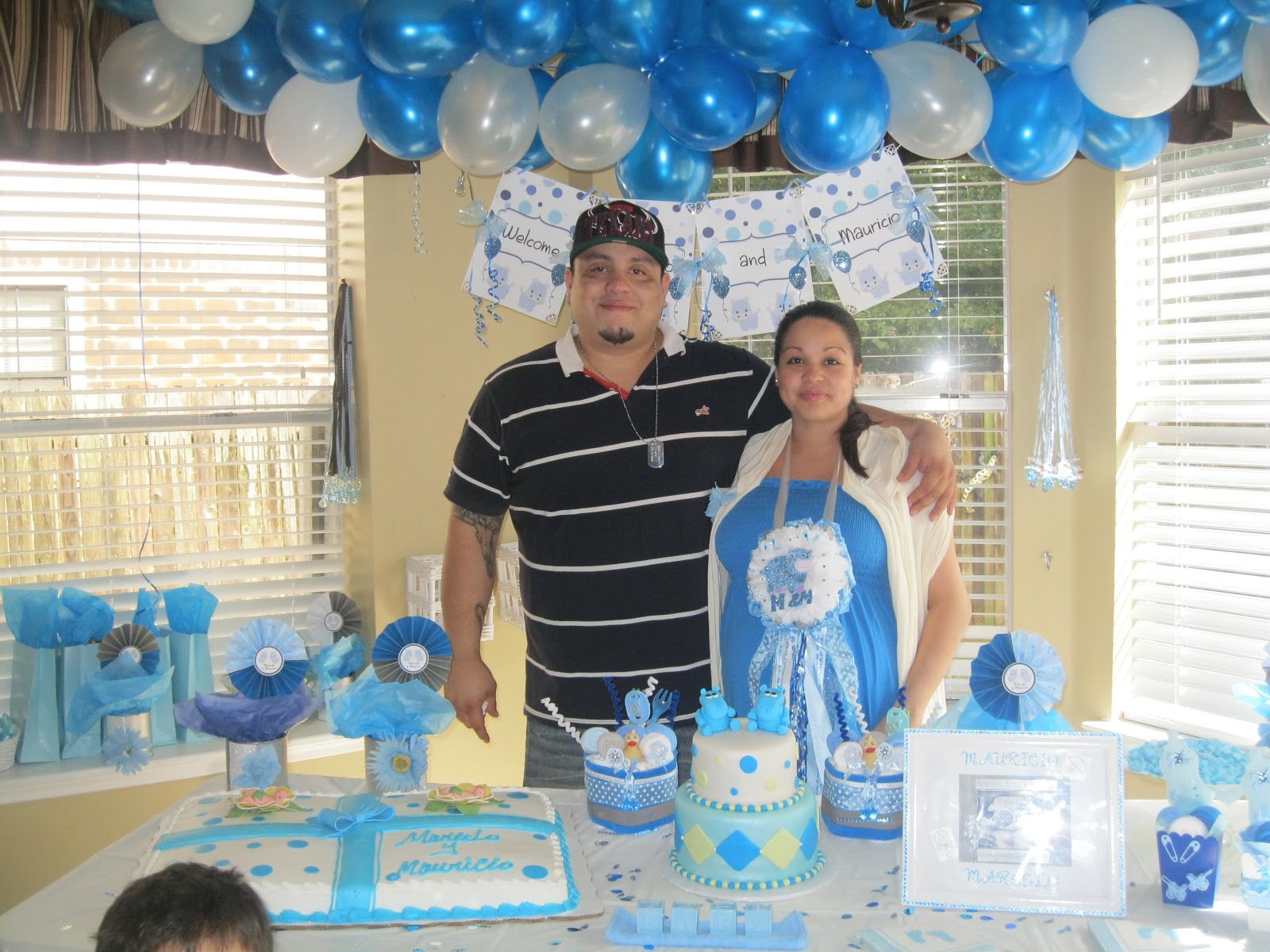 PolkaDots & Monkeys Diaper Cakes ~ Party Planner & Decorator: Twin Boys