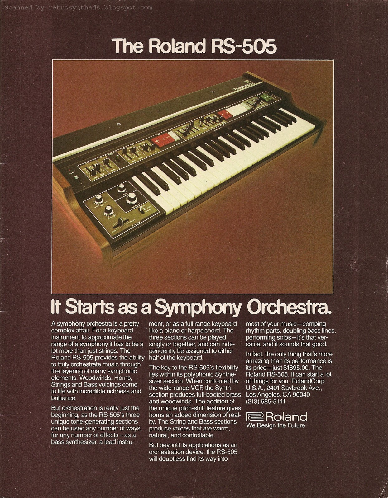 Retro Synth Ads: Roland Paraphonic RS-505 