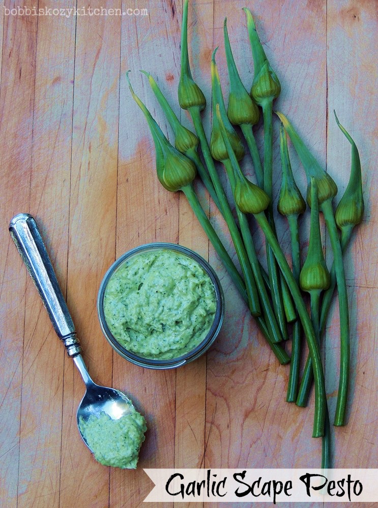 Garlic Scape Pesto Bobbi's Kozy Kitchen