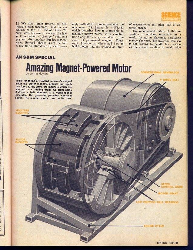MOTOR MAGNÉTICO DE HOWARD JOHNSON U.S.A