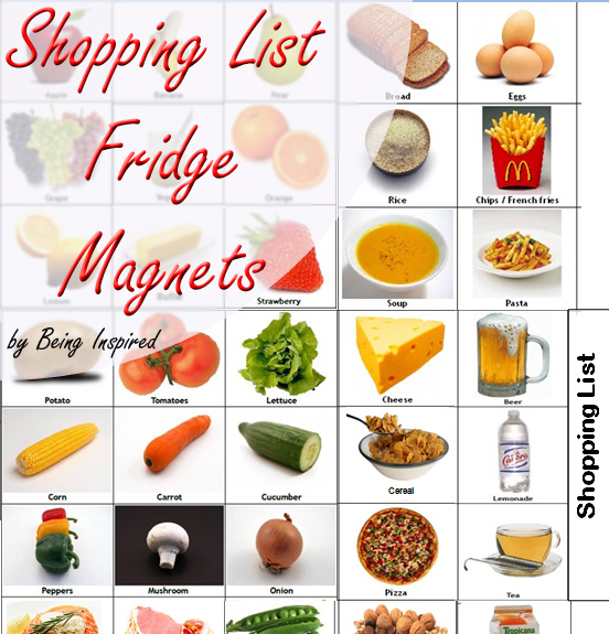 Being Inspired Day 25 Shopping List Fridge